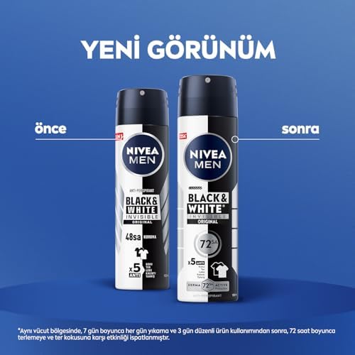 اسپری ضد تعریق مردانه نیوآ MEN Black & White Invisible Original حجم 150 میلیلیتر | NIVEA - تصویر 4