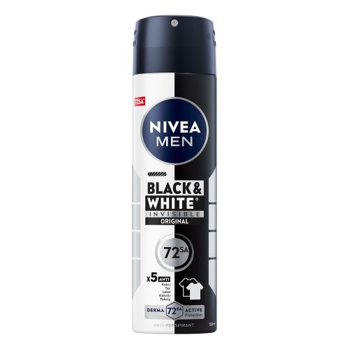 اسپری ضد تعریق مردانه نیوآ MEN Black & White Invisible Original حجم 150 میلیلیتر | NIVEA