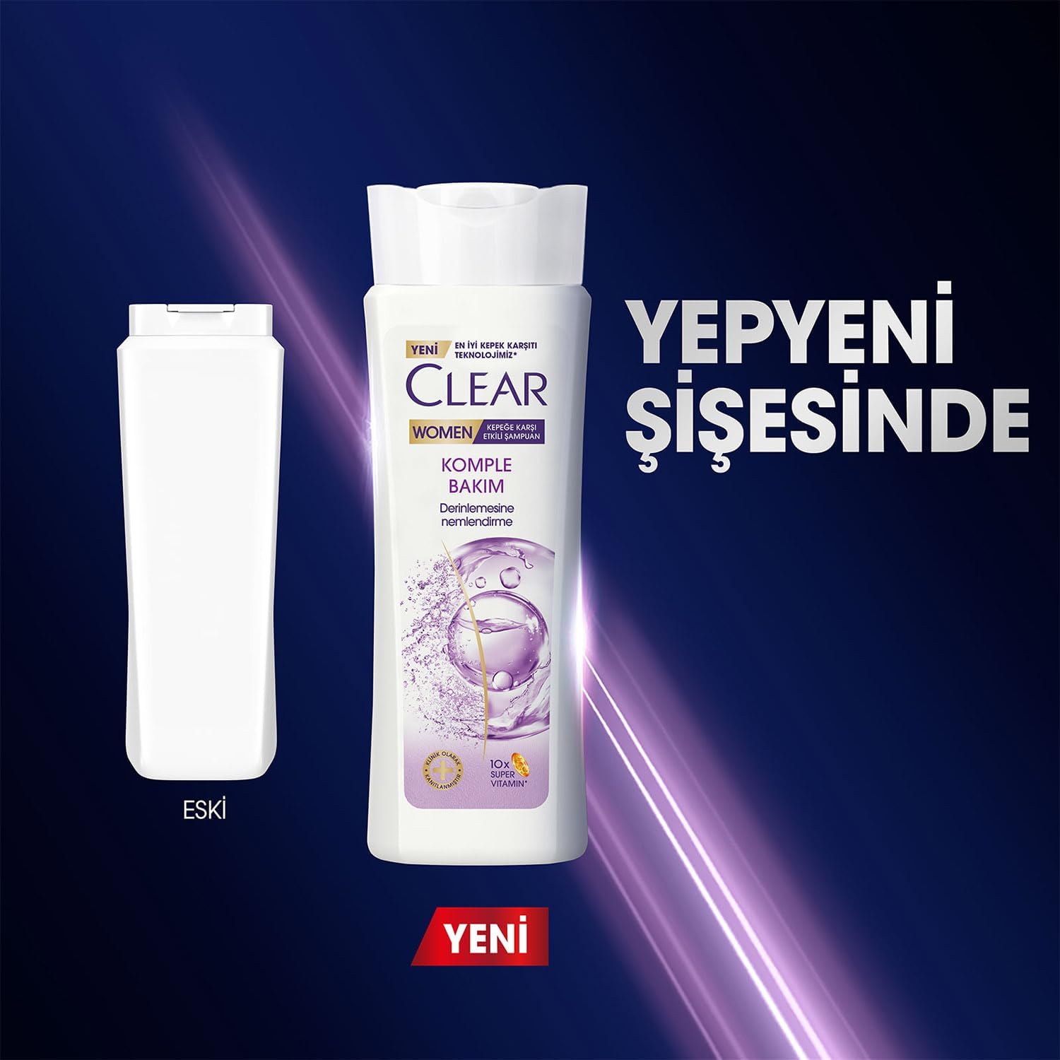 شامپو زنانه کلیر Komple Bakım با کمپلکس ویتامین ضد شوره 350 میلیلیتر | Clear Women Complete Care - تصویر 5
