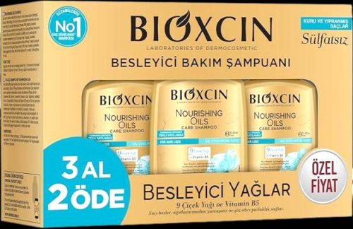 پک 3 عددی شامپو بایوکسین روغنهای مغذی مخصوص موهای خشک و آسیبدیده 300 میلیلیتر | Bioxcin Besleyici Yağlar