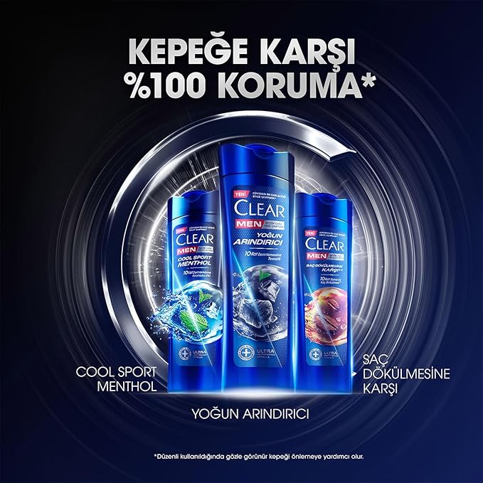 شامپو ضد شوره کلیر من مدل Yoğun Arındırıcı Kömür (زغال فعال) حجم 350 میلیلیتر | Clear Men - تصویر 4