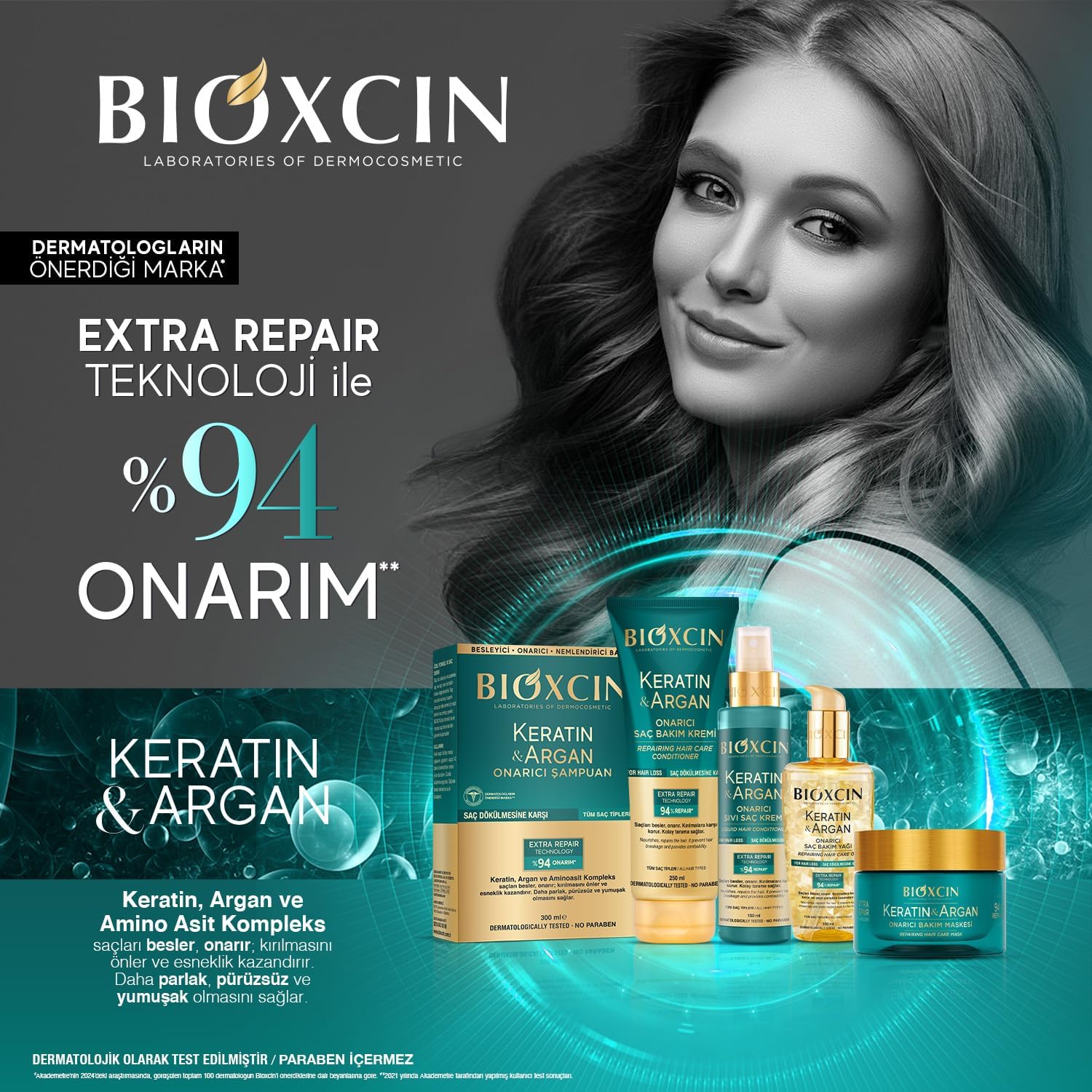 پک 3 عددی شامپو ترمیمکننده بایوکسین کراتین و آرگان 300 میلیلیتر | Bioxcin Keratin & Argan - تصویر 4